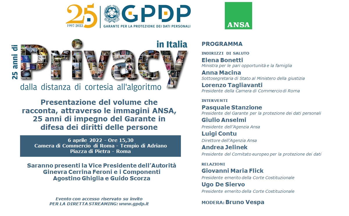 "25 ANNI DI PRIVACY IN ITALIA"
